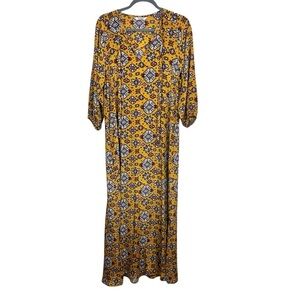 Tucker Silk Maxi Dress Graphic Print Long Sleeves